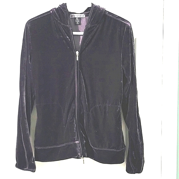 Plus Size 01 Optionelle Women's Satin Full-Zip Hoodie Sweater - Picture 1 of 13